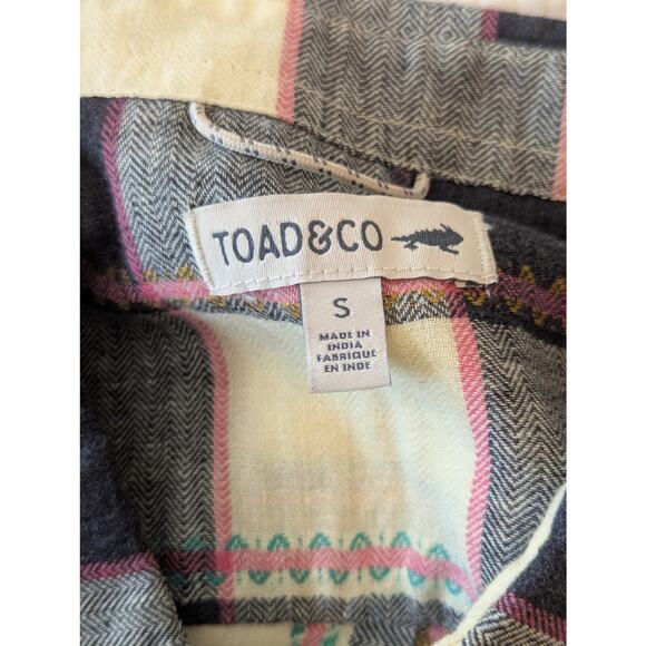 NWOT Toad & Co Re-Form Recycled Cotton Poly Flannel Shirt Barley Buffalo Check S - Picture 6 of 9